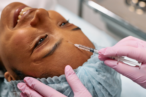 woman receiving anti-wrinkly treatment